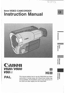 Canon V 520 manual. Camera Instructions.